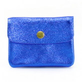 Metallic Leather Purse - Bright Blue